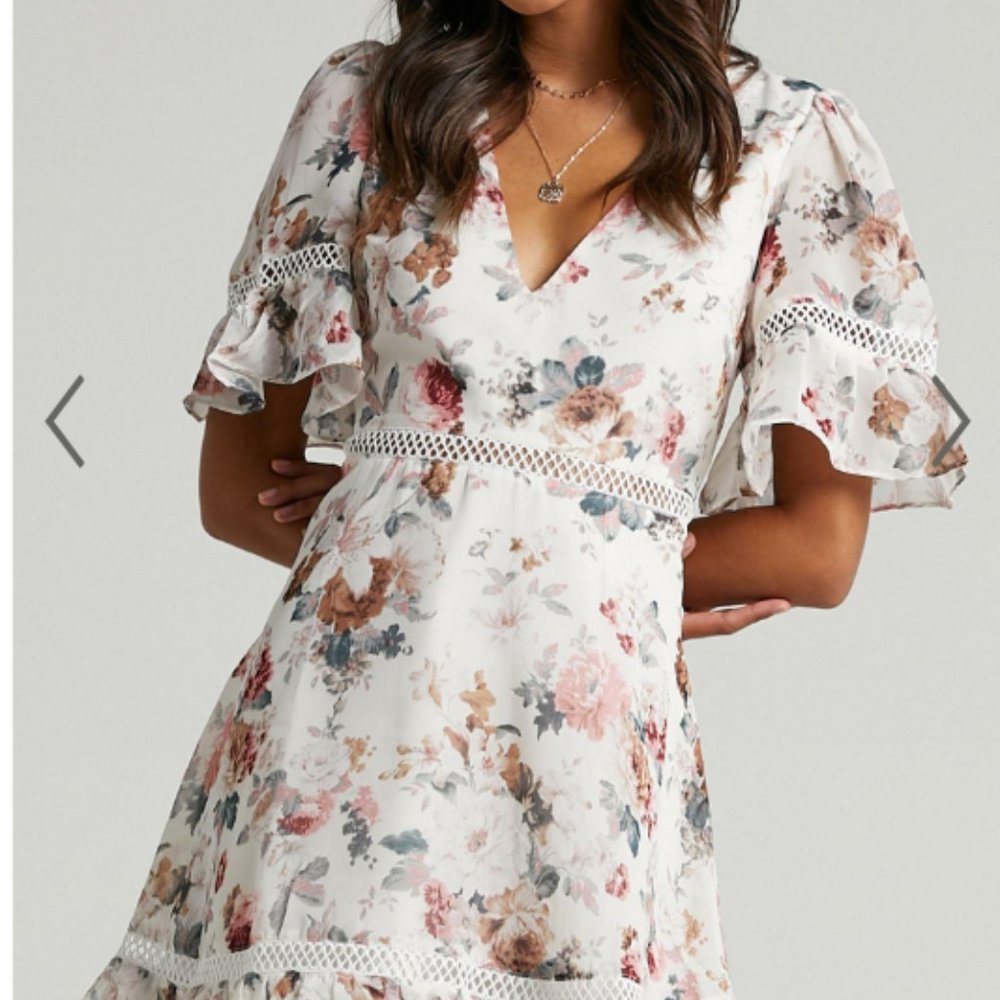 Showpo My Darkest Night Dress in White Floral